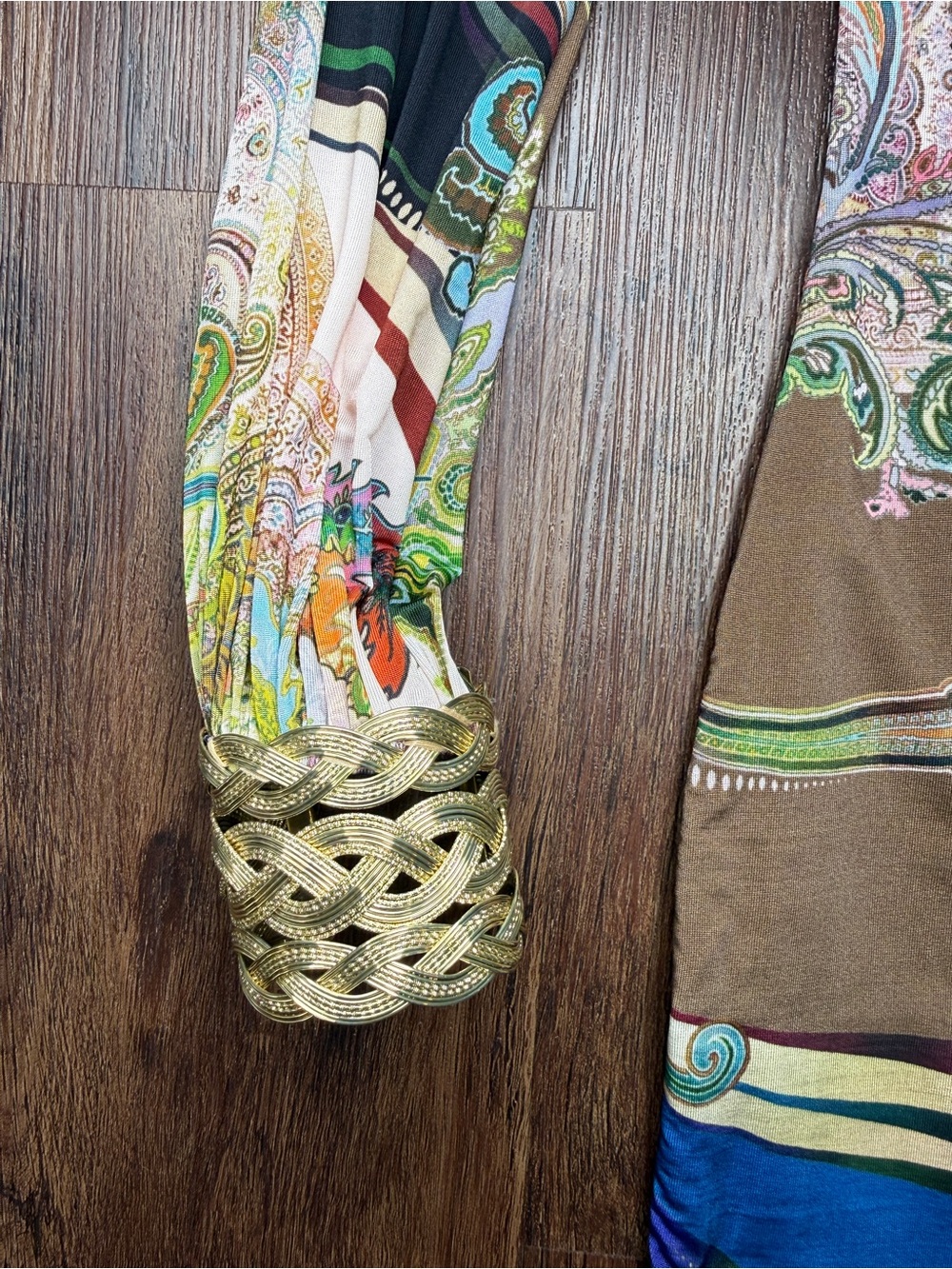 Sky Multicolor Paisley Print Mini Dress with Balloon Sleeves - Picture 3 of 10